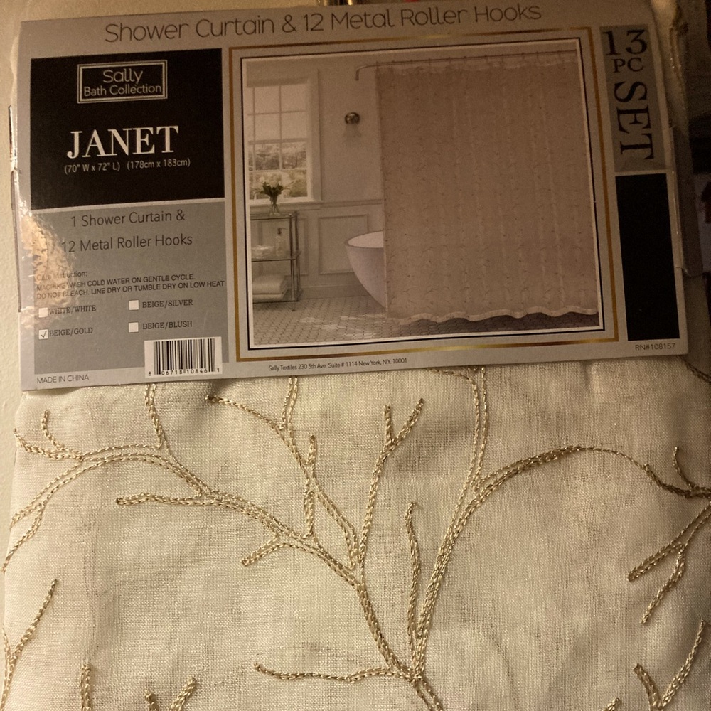 13 piece shower curtain with hooks